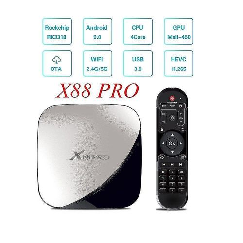 4G+64G Android 9.0, X88 PRO TV Box WIFI+BT