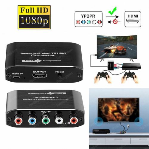 Composant RVB RCA VGA vers HDMI AV Convertisseur Adaptateur pour VHS DVD PS2 Xbox Wii