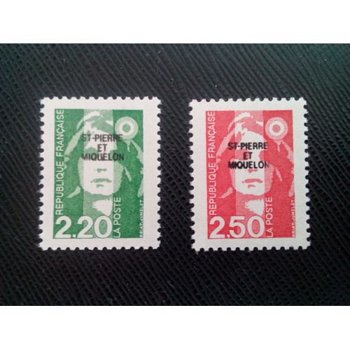 Timbre Saint Pierre Et Miquelon Yt 552 - 553 Séries: Marianne (Briat) 1991 ( 050805 )