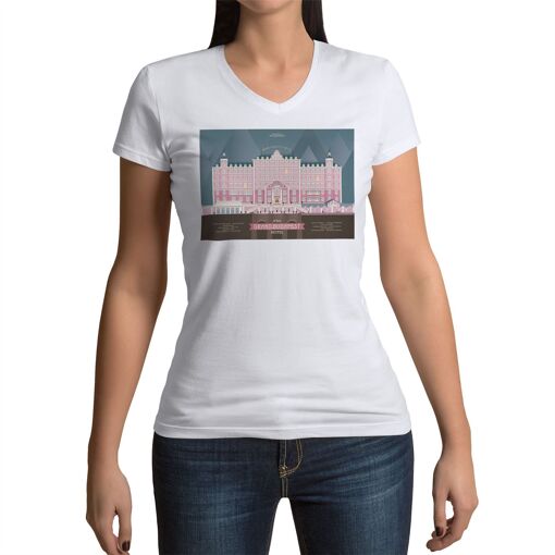 T-shirt Femme HOTEP Avec Col En V - Coupe Classique, Léger, Manches Et Ourlet Double Couture - 11