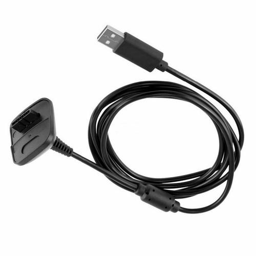 Usb Chargeur Câble Pour Xbox 360 Contrôleur Manette Sans Fil Batterie 2pcs - Noir