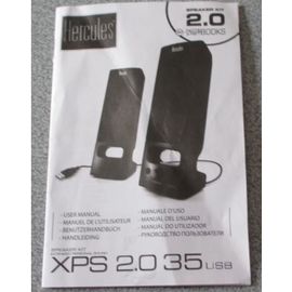 Mode d'emploi pour enceintes Hercules XPS 2.0 35 USB-manuel de l'utilisateur-9.5x14cm-en 8 langues dont le français
