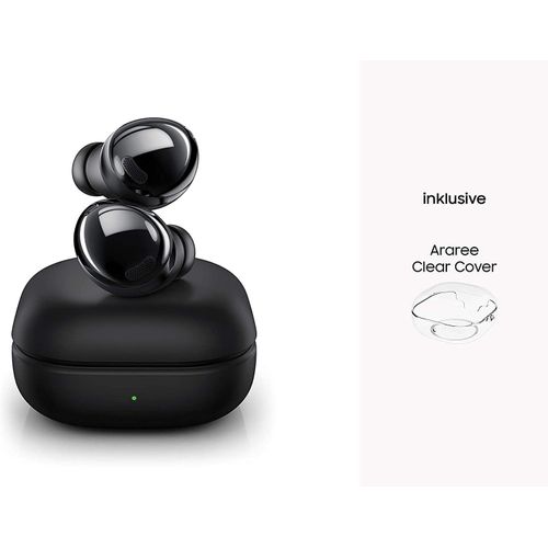 Samsung Galaxy Buds Pro, écouteurs sans fil, écouteurs sans fil, batterie longue durée, 3 microphones, Sound by AKG, haut-parleurs 2 voies avec Araree Clear Cover, Phantom Black