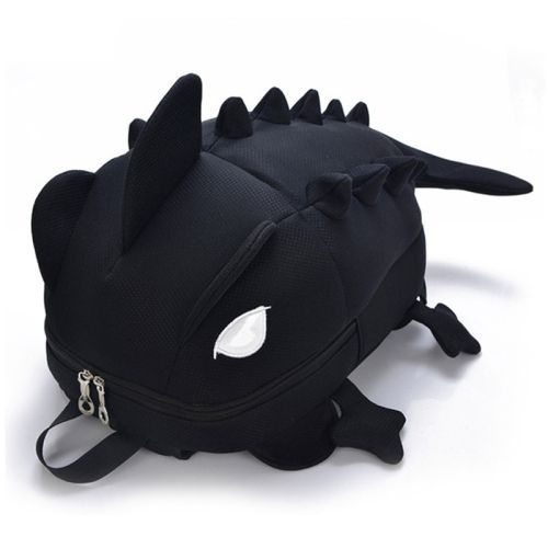 Sac à dos animal 3D forme de dinosaure sacs d'école de dessin animé cartable adolescent noir