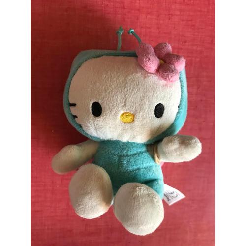 Peluche Doudou Poupée Hello Kitty Papillon Bleu Et Rose Sanrio 20 Cm