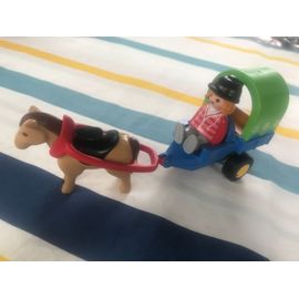 Playmobil Cheval Avec Carriole Année 1990 - Sans Son Emballage D Origine - Lot 11