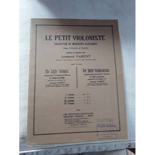 Le Petit Violoniste Vol 3 Armand Parent
