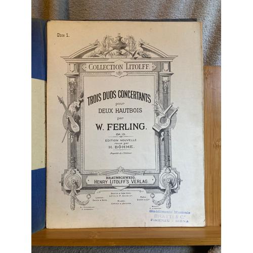 W. Ferling Trois Duos Concertants Pour Deux Hautbois Op. 13 Partition Éd Litolff