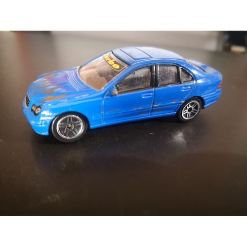 Voiture Miniature 7.50 Cm X 3 Cm X 3 Cm Mercedes Benz C Class Turbo - Couleur Bleue - 1/57 Eme-Realtoy