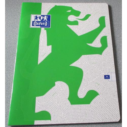 Cahier Oxford Powerful 24x32cm - 96 Pages Grands Carreaux - Couverture Pelliculée Verte Et Blanche - Optik Paper 90g/M²