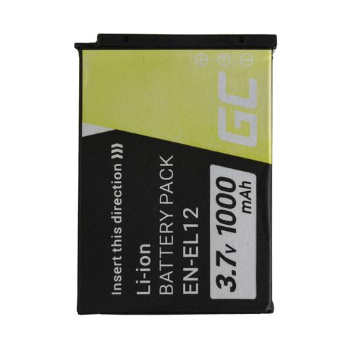 Green Cell® EN-EL12 ENEL12 Batterie pour Appareil Nikon Coolpix A900 AW100 AW110 P300 S6000 S6150 S6300 S8000 S8100 S8200 S9200 S9500 S9600 S9700 S9900 W300, Full Decoded (1000mAh 3.7V)