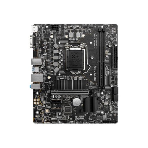 MSI B560M-A PRO - Carte-mère - micro ATX - Socket LGA1200 - B560 Chipset - USB 3.2 Gen 1 - 2.5 Gigabit LAN - carte graphique embarquée (unité centrale requise) - audio HD (8 canaux)