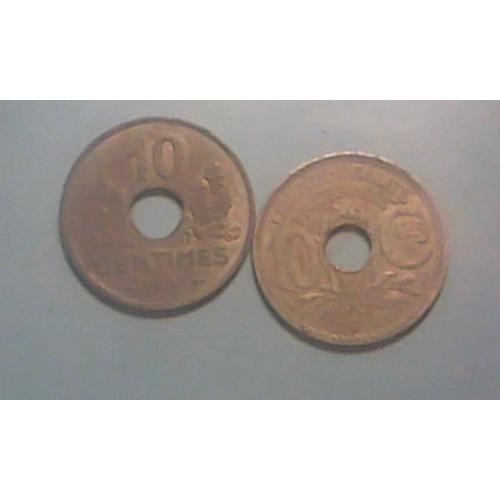 10 Centimes 1941,2pièces Differentes