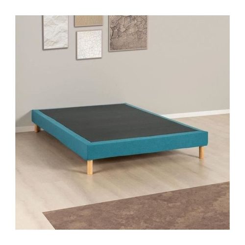 Sommier Tapissier - 140x190 Cm - Bleu Turquoise - Kit - Deko Dream Eazyx