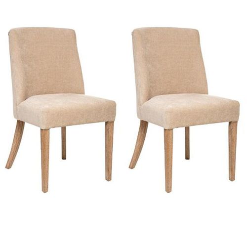 Lot De 2 Chaises Design "Livia" 89cm Beige Lin