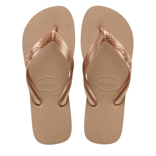 Havaianas Top Tiras Tongs Claquettes Couleur Rose Doré