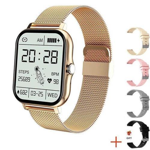 Montre Intelligente Étanche Pour Hommes Et Femmes,Tracker D'activité,Horloge De Sport,Appel Bluetooth,Mode Pour Dames,2023 - Type Mesh Belt Gold #A