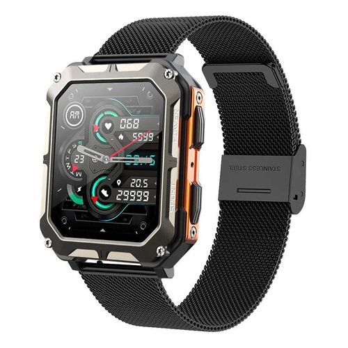 Montre Intelligente C20 Pro Pour Homme,Appel Bluetooth,Sports De Plein Air,Grand Écran 1.83 "",Assistant Vocal,Montre Intelligente Fitness C20pro - Type Black Gold Milan
