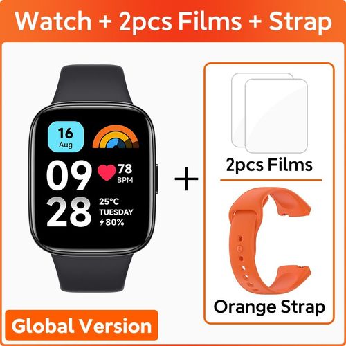 Xiaomi-Redmi Watch 3 Active Global Version Smartwatch,1.83 En Effet,Écran Lcd,Appel Téléphonique Bluetooth,12 Jours De Batterie,Oxygène Sanguin,5iko - Type Black N Orange Strap