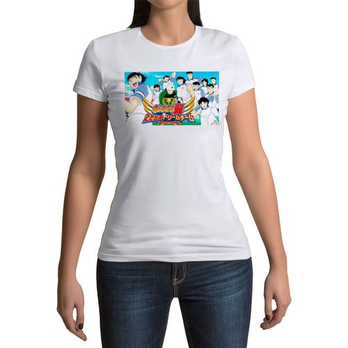 T-Shirt Femme Col Rond Olive Et Tom Captain Tsubasa Manga Cartoon Japon Football