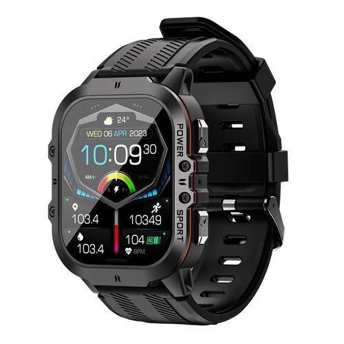 Montre Intelligente Étanche C26 Pour L'extérieur,Montre-Bracelet,100 + Modes Sportifs,Appel Bluetooth,Écran Amoled 1.96 "",1iko - Type Orange