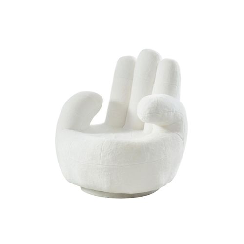 Fauteuil Main Pivotant Catchy En Fausse Fourrure - Blanc