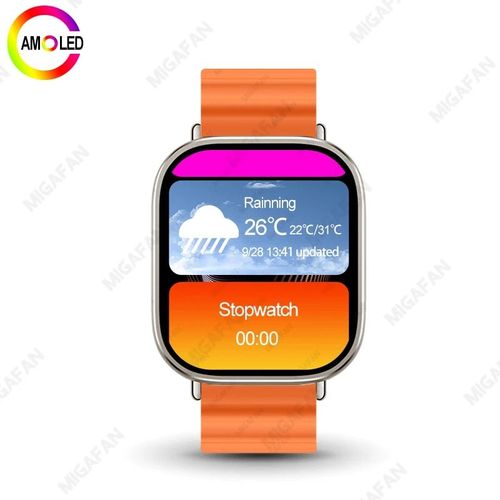 Montre Connectée Hk9 Ultra2 Amoled Pour Hommes,Gpt,Boussole,Ndavid,2 Go,Dean,Contrôle Gestuel,Fitness,Android,Ios,2024 - Type Orange