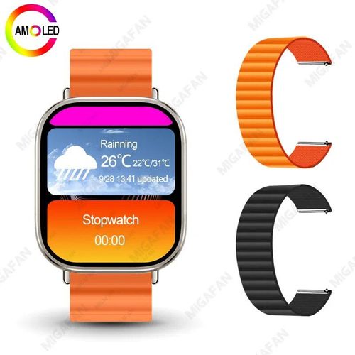 Montre Connectée Hk9 Ultra2 Amoled Pour Hommes,Gpt,Boussole,Ndavid,2 Go,Dean,Contrôle Gestuel,Fitness,Android,Ios,2024 - Type Orange Alpine 2pcs A
