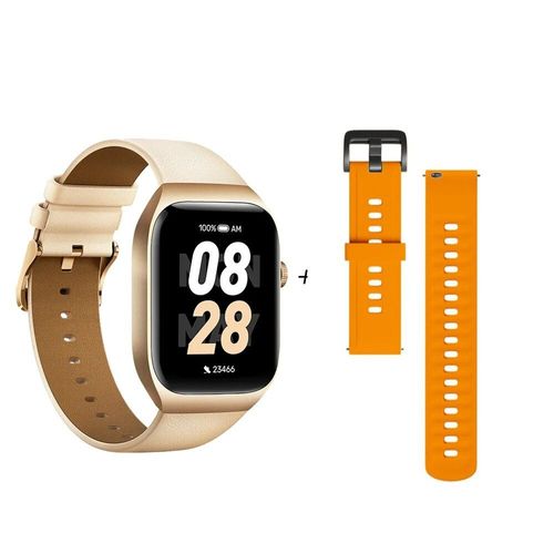 Mibro T2 Smartwatch Gps Localisation 1,75 Pouces Amoled Hd Écran Métal Corps Hauteur Baromètre Mesure 300mah Batterie Aod 2atm Étanche Bluetooth Appel Sport Femmes Hommes - Type Gold And Orange
