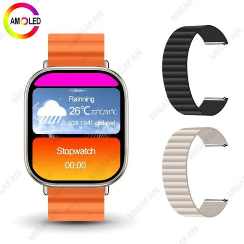Montre Connectée Hk9 Ultra2 Amoled Pour Hommes,Gpt,Boussole,Ndavid,2 Go,Dean,Contrôle Gestuel,Fitness,Android,Ios,2024 - Type Orange Alpine 2pcs E