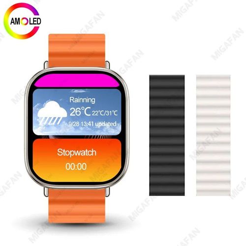Montre Connectée Hk9 Ultra2 Amoled Pour Hommes,Gpt,Boussole,Ndavid,2 Go,Dean,Contrôle Gestuel,Fitness,Android,Ios,2024 - Type Orange Ocean 2pcs A