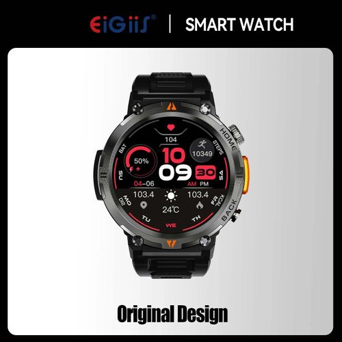 Eigiis-Montre Intelligente Étanche Pour Homme,Appel Bluetooth,Moniteur De Santé,Lampe De Poche,2023 + Modes De Sport,3iko,Design,100 - Type Orange