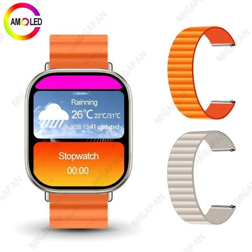 Montre Connectée Hk9 Ultra2 Amoled Pour Hommes,Gpt,Boussole,Ndavid,2 Go,Dean,Contrôle Gestuel,Fitness,Android,Ios,2024 - Type Orange Alpine 2pcs C