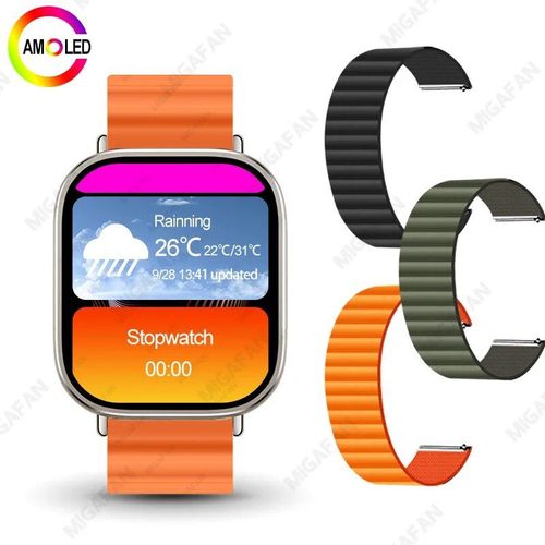 Montre Connectée Hk9 Ultra2 Amoled Pour Hommes,Gpt,Boussole,Ndavid,2 Go,Dean,Contrôle Gestuel,Fitness,Android,Ios,2024 - Type Orange Alpine 3pcs