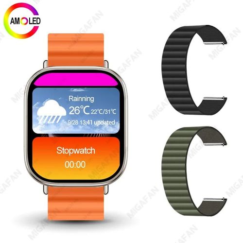 Montre Connectée Hk9 Ultra2 Amoled Pour Hommes,Gpt,Boussole,Ndavid,2 Go,Dean,Contrôle Gestuel,Fitness,Android,Ios,2024 - Type Orange Alpine 2pcs D