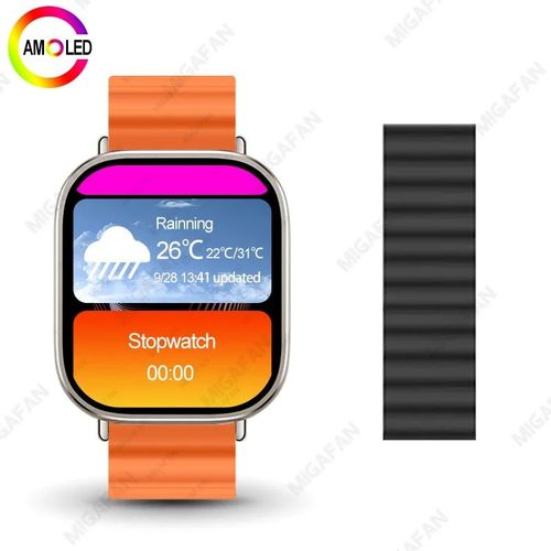 Montre Connectée Hk9 Ultra2 Amoled Pour Hommes,Gpt,Boussole,Ndavid,2 Go,Dean,Contrôle Gestuel,Fitness,Android,Ios,2024 - Type Orange Ocean A