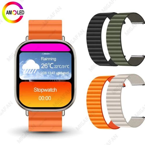 Montre Connectée Hk9 Ultra2 Amoled Pour Hommes,Gpt,Boussole,Ndavid,2 Go,Dean,Contrôle Gestuel,Fitness,Android,Ios,2024 - Type Orange Alpine 4pcs
