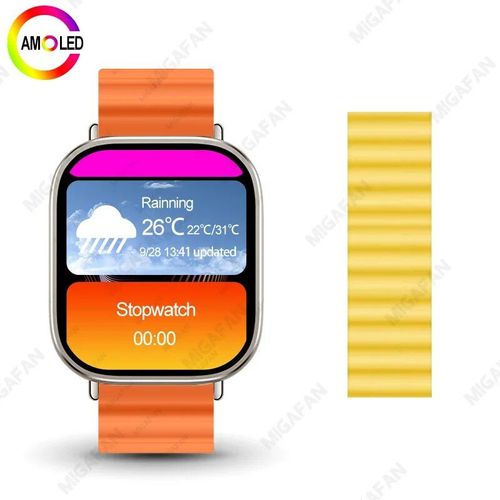 Montre Connectée Hk9 Ultra2 Amoled Pour Hommes,Gpt,Boussole,Ndavid,2 Go,Dean,Contrôle Gestuel,Fitness,Android,Ios,2024 - Type Orange Ocean C