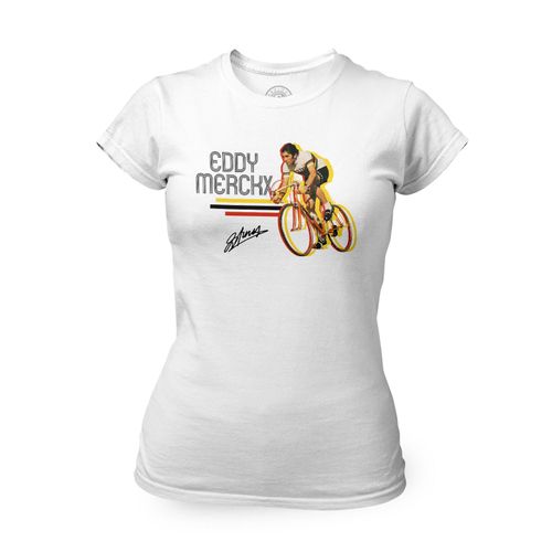 T-Shirt Femme Col Rond Eddy Merckx Vintage Vélo France Cyclisme Tour