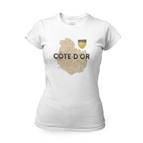 T-Shirt Femme Col Rond Côte-D'or 21 Departement Dijon Carte Ancienne Bourgogne