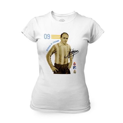 T-Shirt Femme Col Rond Alfredo Di Stefano Vintage Footballeur Foot Star