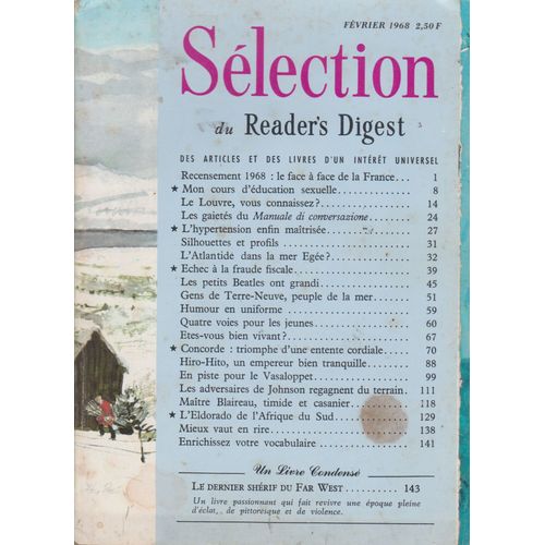 Selection Du Reader S Digest Fevrier 1968 . Le Louvre . L Hypertension . Concorde Hiri Hito .