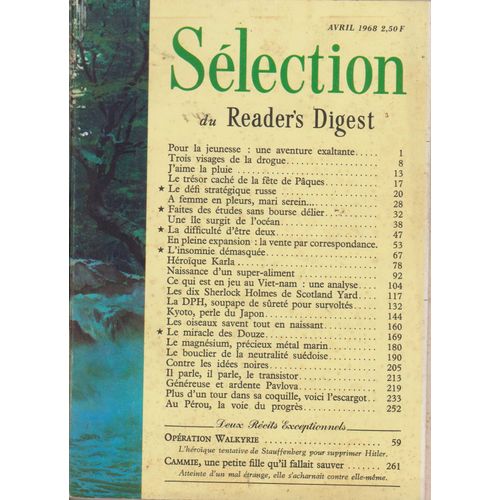 Selection Du Reader S Digest Avril 1968. Le Defi Strategique Russe . Karla Sherlock Holmes .