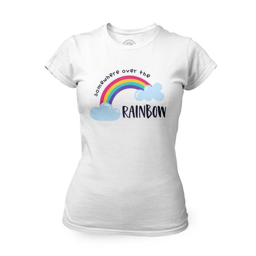 T-Shirt Femme Col Rond Somewhere Over The Rainbow Musique Chanson Arc En Ciel