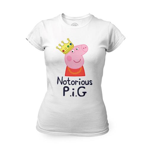 T-Shirt Femme Col Rond Notorious Pig Parodie Anime Rap Rappeur