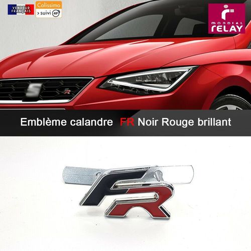 Emblème Avant Calandre Fr Noir Rouge 65mm Pour Leon Cupra Ibiza Seat