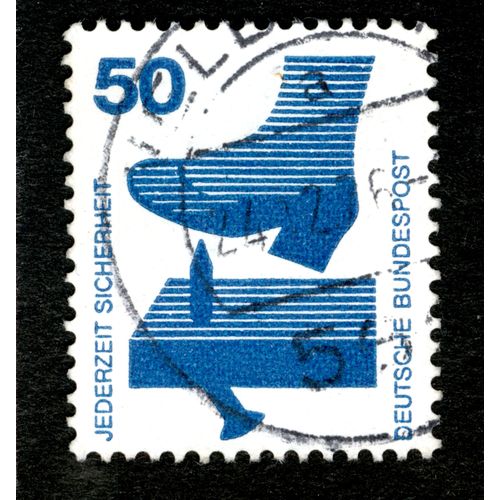 Timbre Oblitéré Deutsche Bundespost , Jederzeit Sicherheit, 50