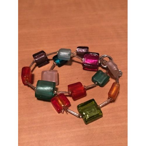 Ravissant Bracelet En Verrerie Multicolore