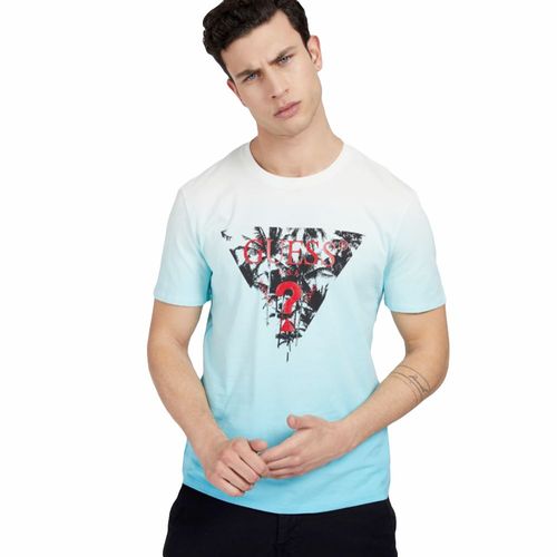 T Shirt Guess Original Triangle Homme Bleu