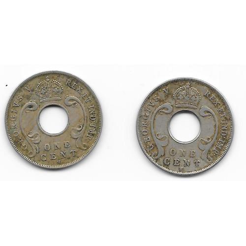 Pièces Lot De 2 " One Cent " 1912 East Africa/Uganda Afrique De L'est/Ouganda